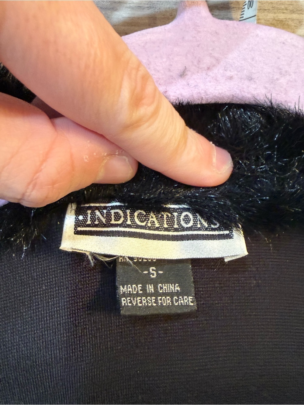 Indications Black Faux-Fur Trim Long Open Cardigan - Women's - Picture 4 of 6